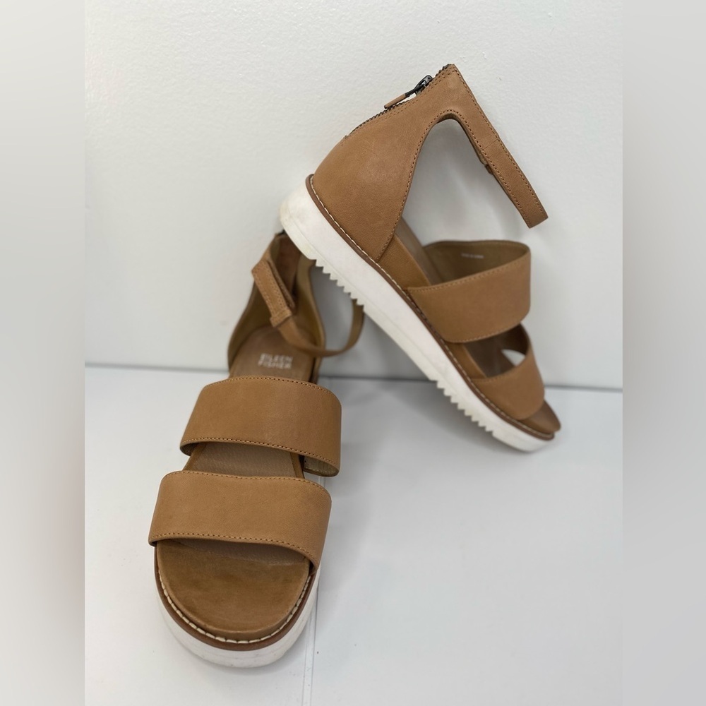 EILEEN FISHER Brown & White Sandals
